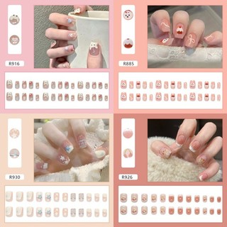 New 24Pcs Easy Use Cartoon Press-on Artificial False Tipsy Stick-on Nails Tips Art