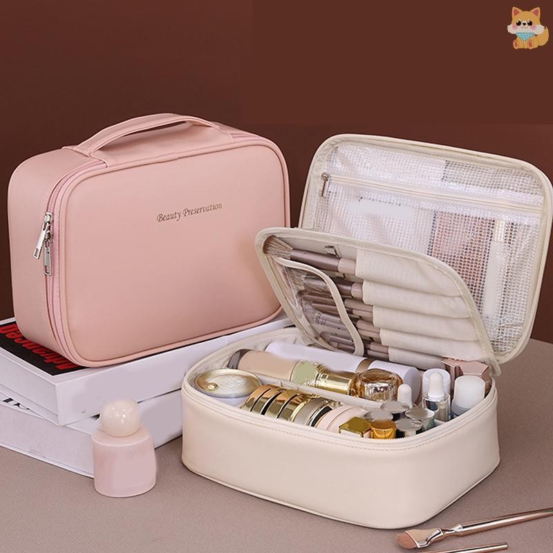 [VI] กระเป๋าเครื่องสําอางอเนกประสงค์ความจุขนาดใหญ่แบบพกพาอิสระแยกกระเป๋าเก็บแต่งหน้าความงามสูงอินเทรนด์กระเป๋าเก็บเครื่องสําอาง TH