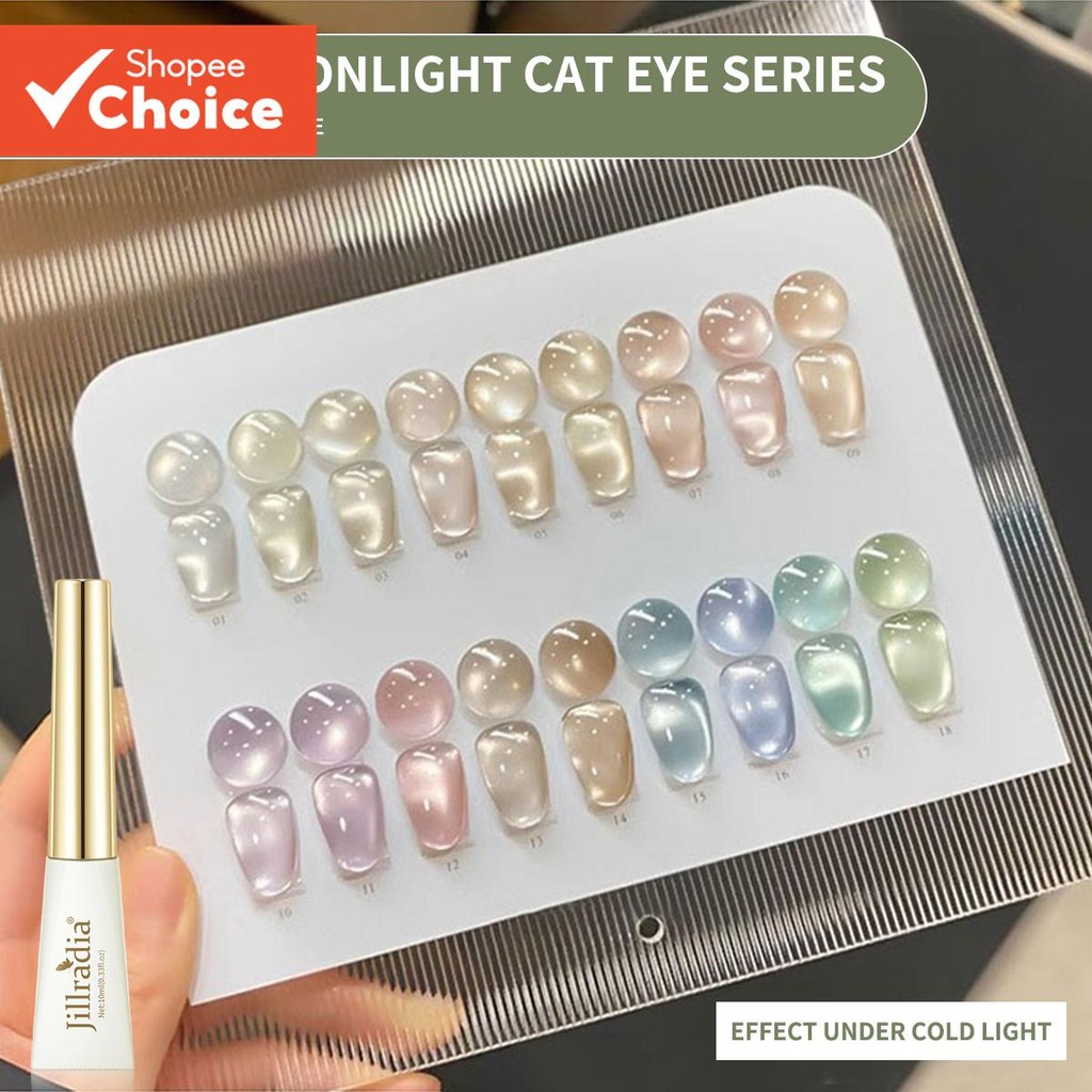 1 PC 10Ml 18 สีกระจก Moonlight Cat Eye ชุดเจลแม่เหล็กแช่ UV LED Cat Eye Gel เล็บเล็บชุดของขวัญ - ไม่มีแม่เหล็กติดรวม