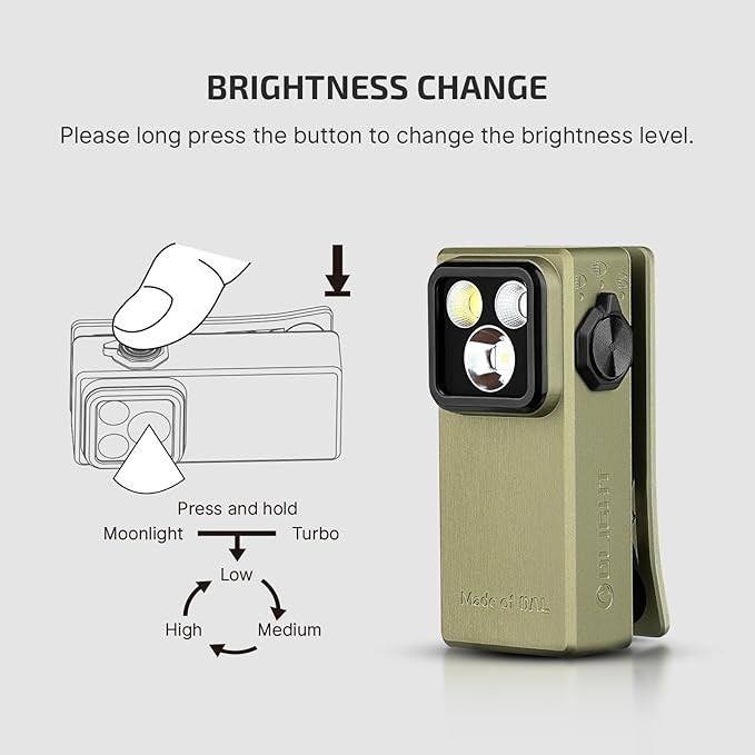 OLIGHT Oclip Ultra EDC ไฟฉายคลิปออน 530 Lumens ชาร์จ Type-C พร้อม Floodlight สปอตไลท์ และ UV Triple Magnetic – โปรปัง