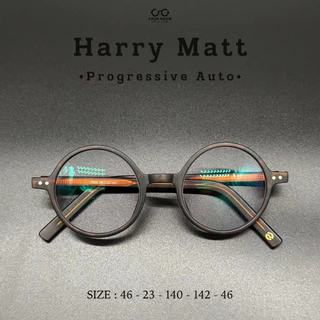 แว่นตาสายตายาวเลนส์โปรเกรสซีฟ ไร้รอยต่อ รุ่น Harry Matt ''แฮรี่'' 7422 อ่านหนังสือ ดูจอคอม ใส่เดิน ออกแดดเปลี่ยนสีเทาดำ