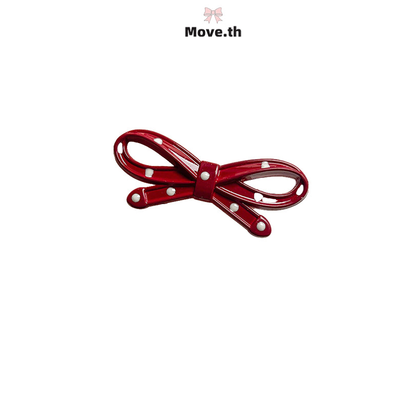 ในไทย-พร้อมส่งRed Polka Dot Bow ผมคลิปชุดหัวบรรยากาศ รูปที่ 6