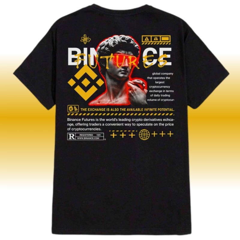 BINANCE STREETWEAR TSHIRT BINANCE BNB COTTON COMBED 24s PREMIUM UNISEX ผู้ชายและผู้หญิง