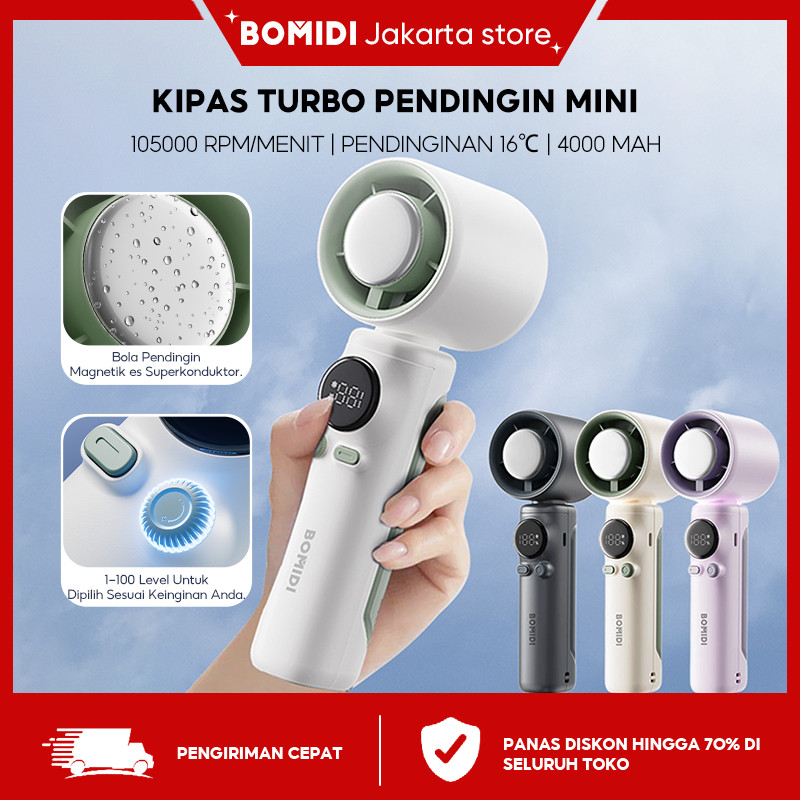 [ใหม่]BOMIDI MF01 Mini Turbo Fan มือถือ Mini Turbo Fan ลมแรง 4000mAh พัดลมระบายความร้อน