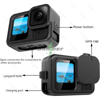 Summer เคสซิลิโคนสำหรับ Go Pro Hero 13/12/11/10/ 9 ฝาครอบแบตเตอรี่ ฝาปิดหน้าจอ ฝาปิดเลนส์ สายคล้องสำหรับกล้องแอคชั่น