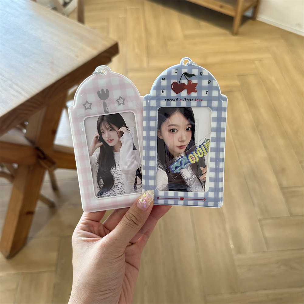 Oreo Grid 10 ซม. ที่ใส่บัตรขนาดเล็ก Polaroid Love Bean การ์ดขนาดเล็กจี้แสดง
