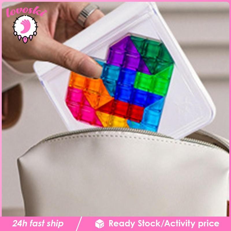 [Lovoski] Travel Puzzle Teaser Puzzler Kids Geometric Educational Shaped Portable for Age 8 to Monte