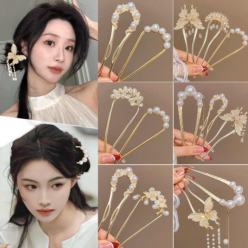 กิ๊บติดผมโลหะ พร้อม U พู่ปิ่นปิ่น สําหรับผู้หญิง บรรยากาศโบราณ คุณภาพสูง สไตล์ใหม่ เครื่องประดับผม