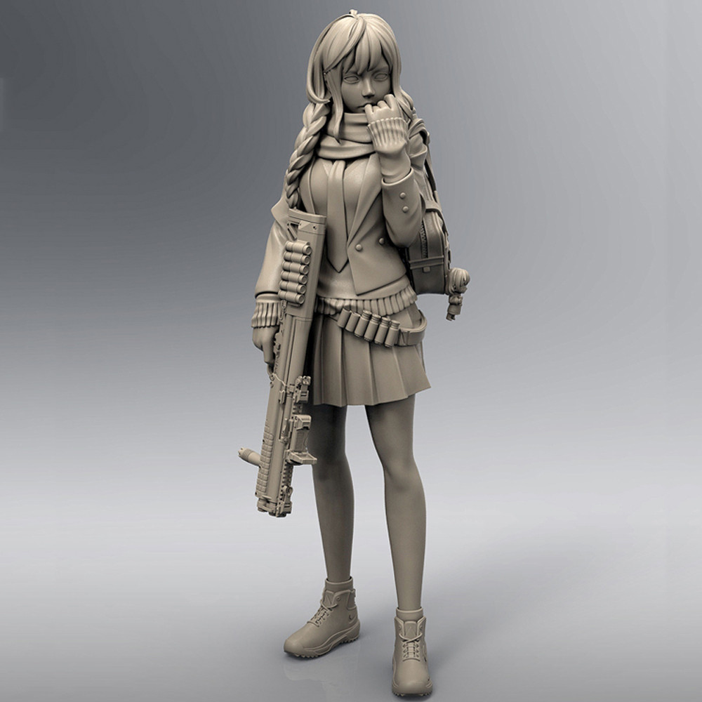 1/35 City Destroyer, JK, ปืนแมนหญิง, ฟิกเกอร์โมเดลเรซิ่น, ธีมนิยายวิทยาศาสตร์, ชุดประกอบและไม่ได้ทาสี