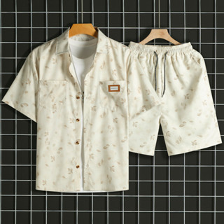 ชุดชายหาดฤดูร้อนใหม่ แขนสั้นสำหรับผู้ชาย เสื้อผ้าแห้งเร็ว ชุ…