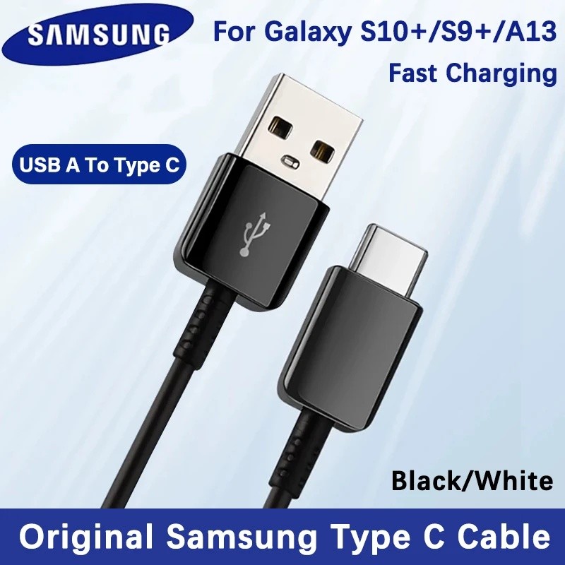 Original Samsung ประเภท C สาย USB C Fast Charging Data สายไฟสําหรับ Galaxy A10 A20 A30 A15 A16 A12 A