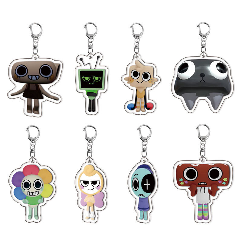 DANDY'S WORLD PLUSH SCRAPS- พวงกุญแจอะคริลิค Kawaii | อุปกรณ์เสริมกระเป๋าเป้สะพายหลังอนิเมะ