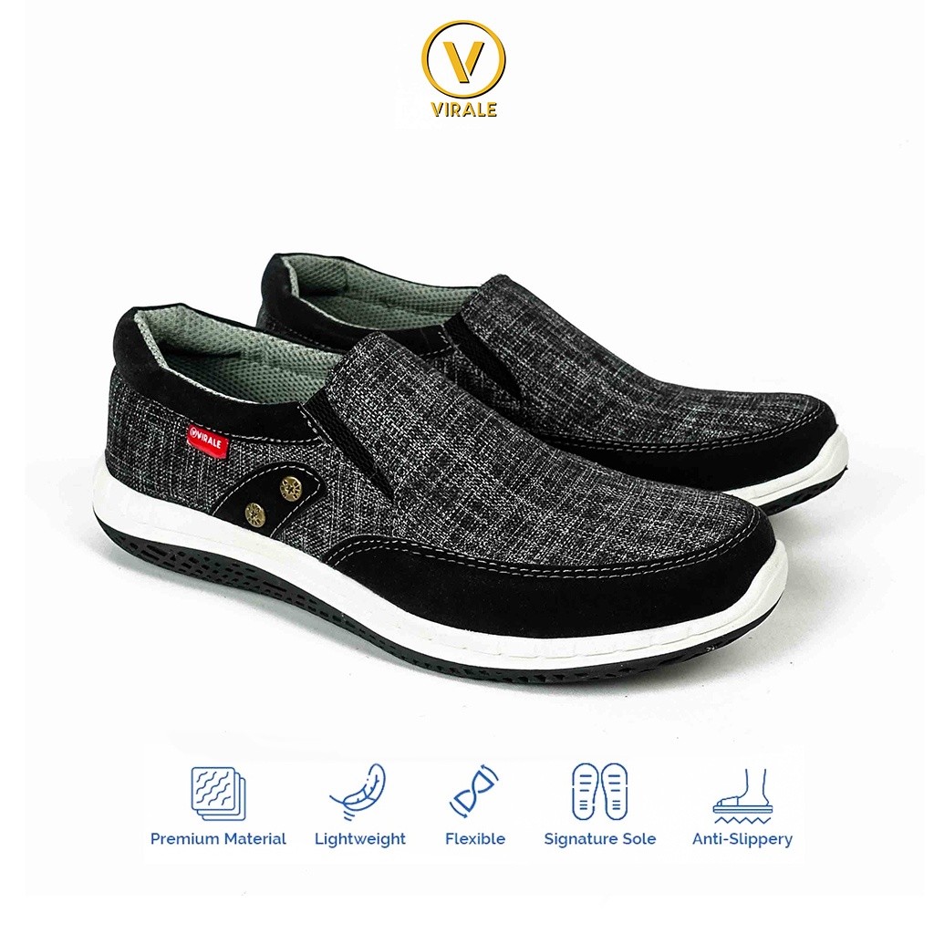 D7 Mens Slip On Shoes / รองเท้าลําลองลําลอง / รองเท้าสลิปออนลําลองผู้ชาย ST HT