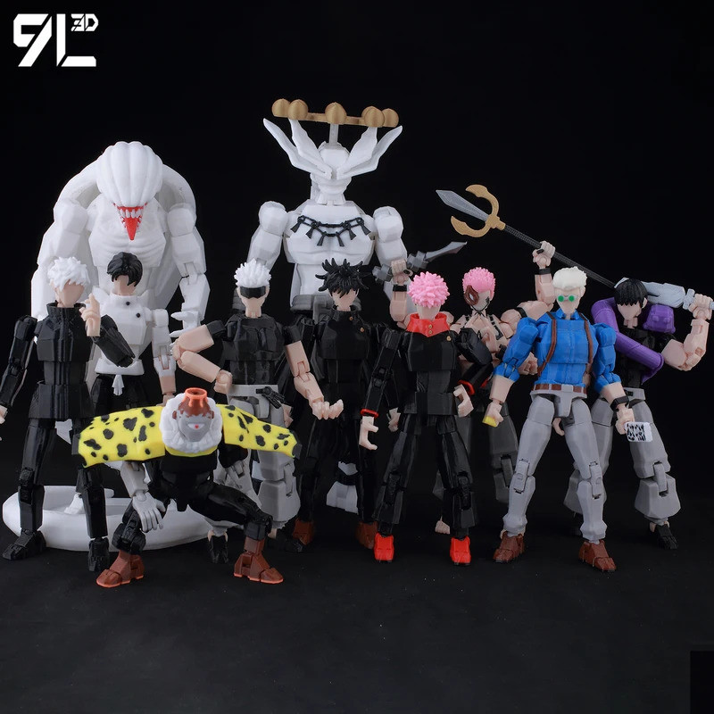 9L3D Printed Lucky Dummy 13 Jujutsu Kaisen Gojo Satoru Toji Yuji Sukuna Anime Action Figures Mannequ