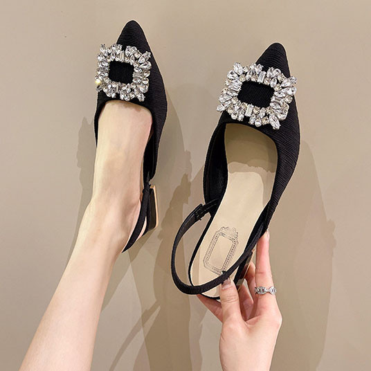 รองเท้ารัดส้นหญิง สูง3cm Size35-40 หัวแหลม ดีไซน์คริสตัลสวยหรู สวยๆกันไปเลย ราคา ถูกที่สุด ดีลบีเคเค แกลเลอรีภาพที่ 7