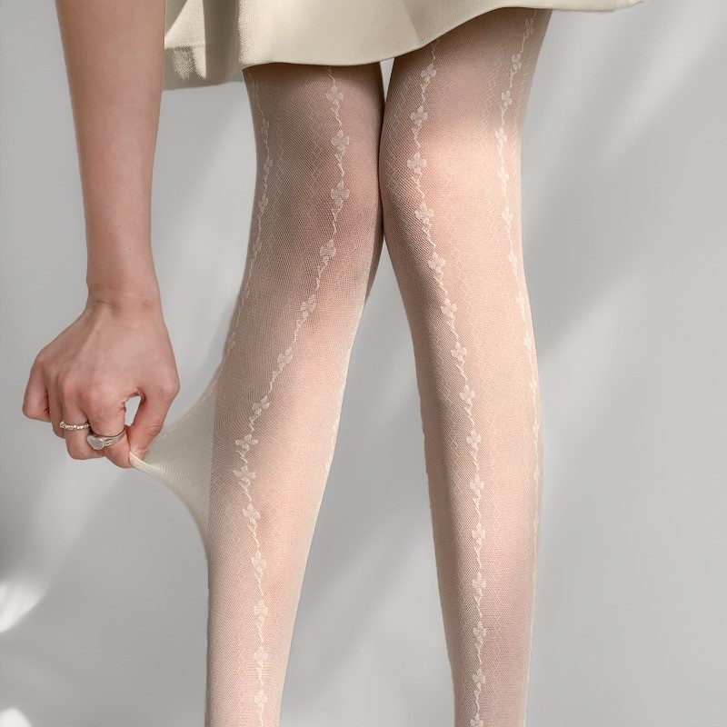 Lolita ถุงน่องหญิงญี่ปุ่น JK ดอกไม้น่ารัก Pantyhose สาวหวาน Ultra Thin ไนลอน Pantyhose