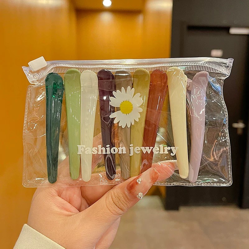 กิ๊บหนีบผมไร้รอย 5 ชิ้น สีโดปามีนแฟนซี ดีไซน์เกาหลีน่ารัก