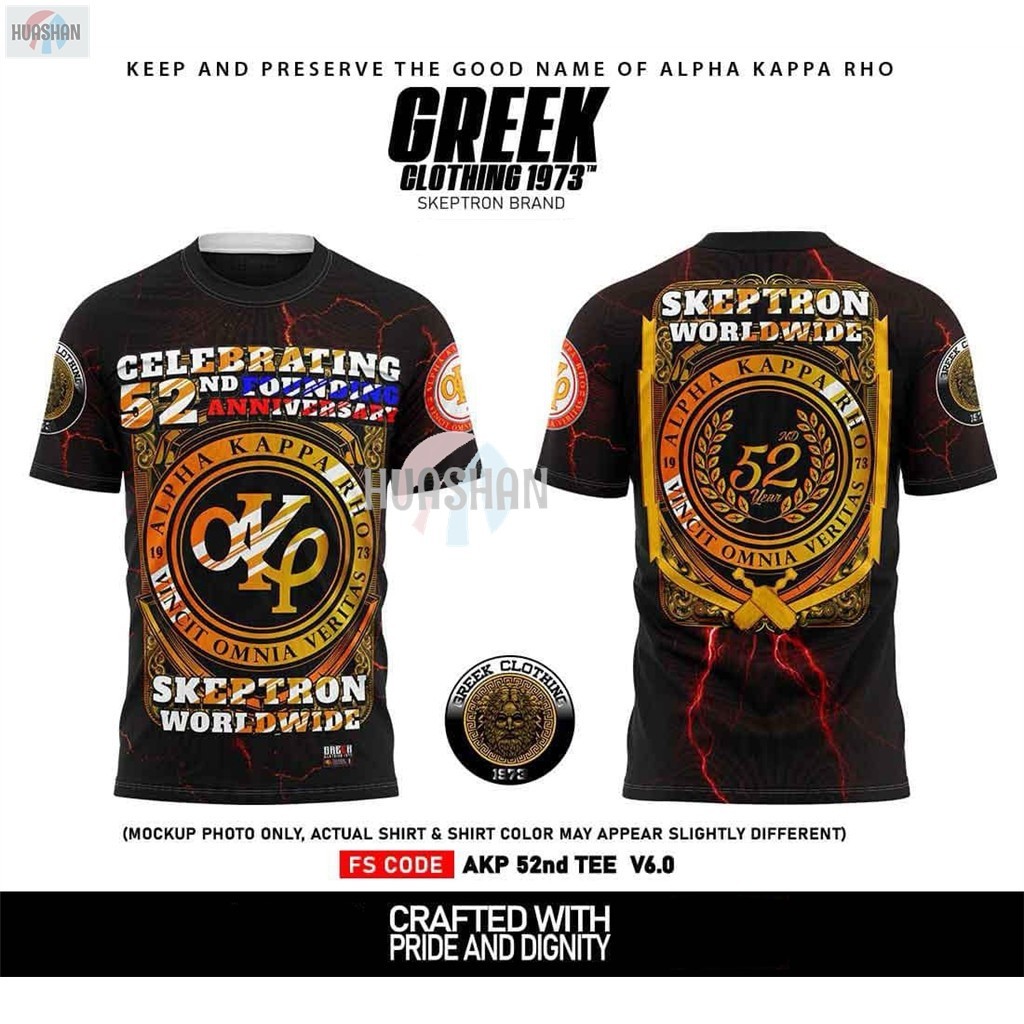 2025 AKP 1973 Alpha Kappa Rho V34 52th ออกแบบใหม่ครบรอบ Skeptron 52st เสื้อผ้าเสื้อยืดสําหรับชาย 3