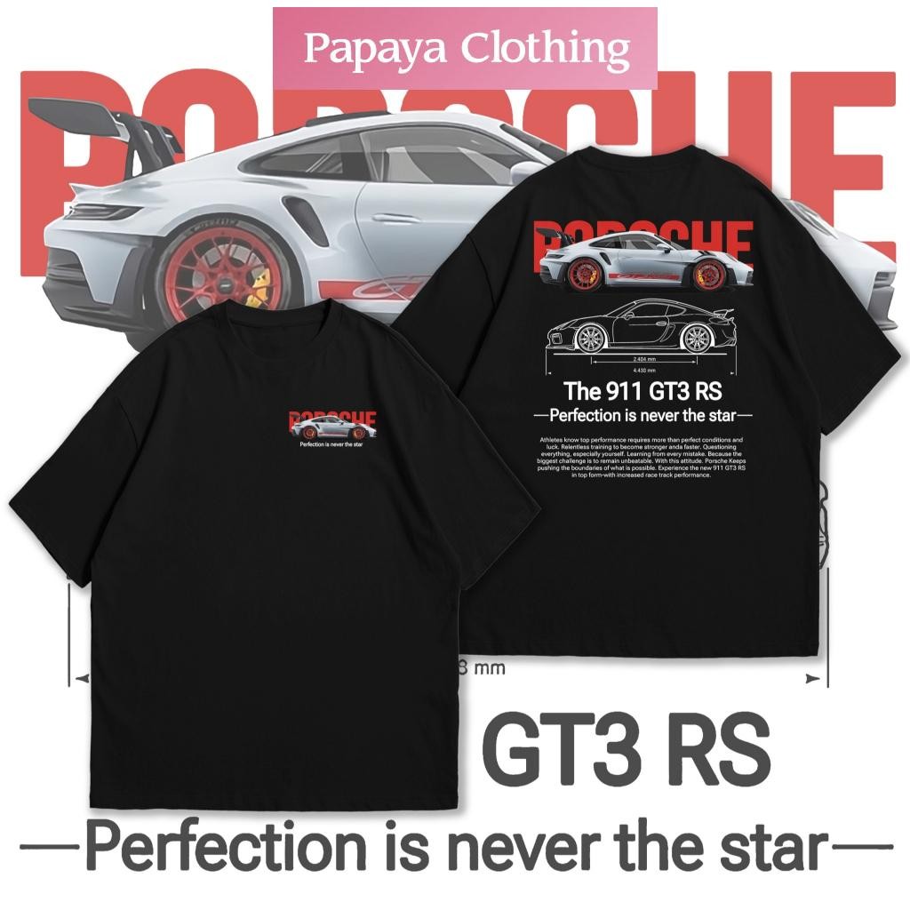 เสื้อยืดลาย 911 GT3 RS รถสปอร์ตแฟชั่น Oversize ผ้าคอตตอน 100% ใส่สบายเท่ไม่ซ้ำใคร – โปรปัง