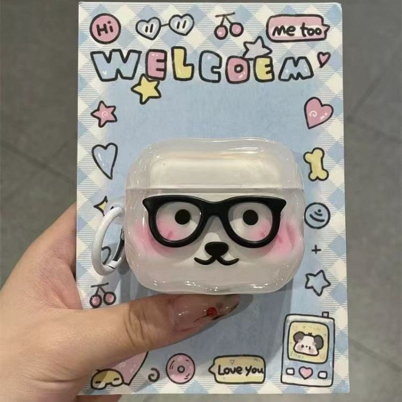 แว่นตา jokebear airpods 4/3/2/1หูฟังกรณี airpodspro2ซิลิโคนป้องกันการวางฝาครอบป้องกัน