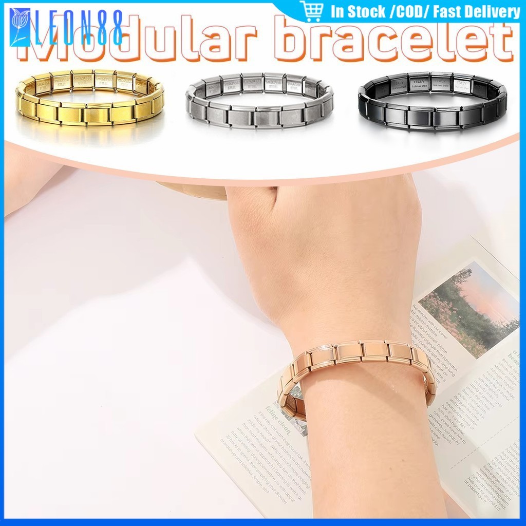 ของมาใหม่！กำไลสแตนเลส สร้อยข้อมือสแตนเลส ไม่ลอกไม่ดำ แรงยึดหยุ่นดี เครื่องประดับชายและหญิง