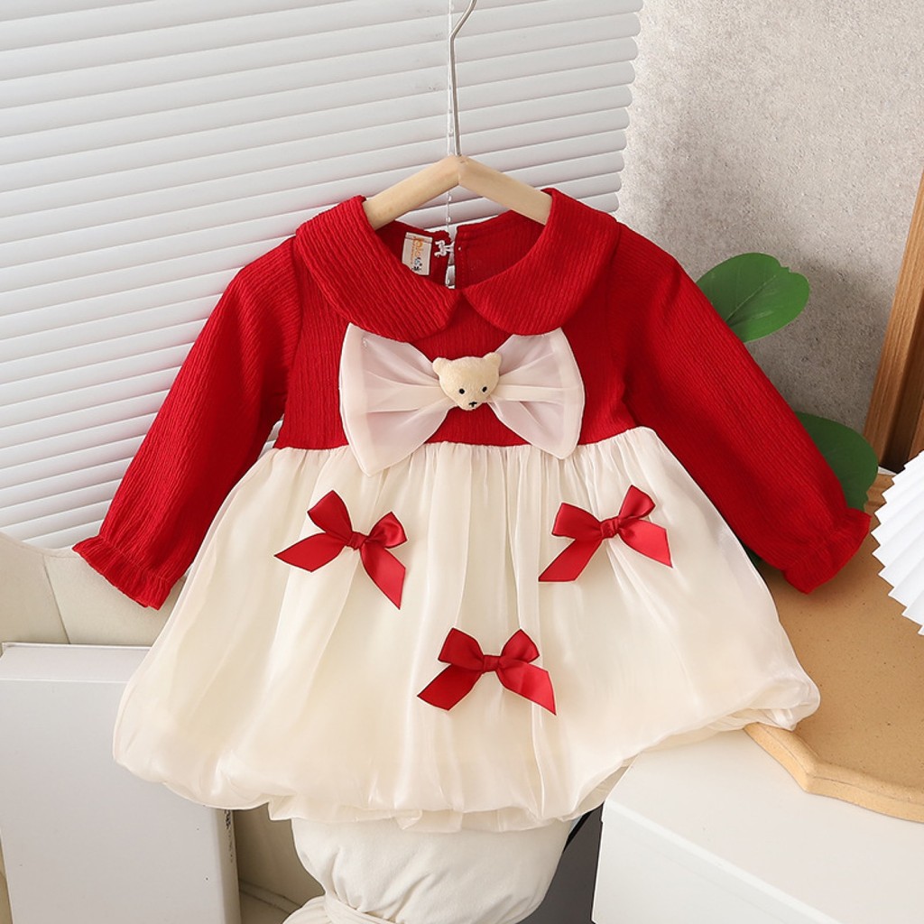 Girls Princess dress Spring and Sketch ฤดูใบไม้ร่วง One ปี Baby Girl ชุด 2025 เด็กใหม่ combed s เสื้