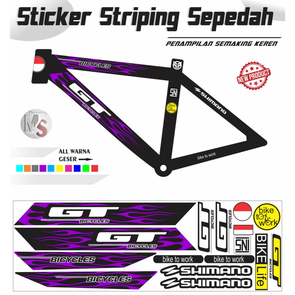 ชุดสติ๊กเกอร์จักรยาน Striping Bike GT EXTREME STYLE Y60 POLET
