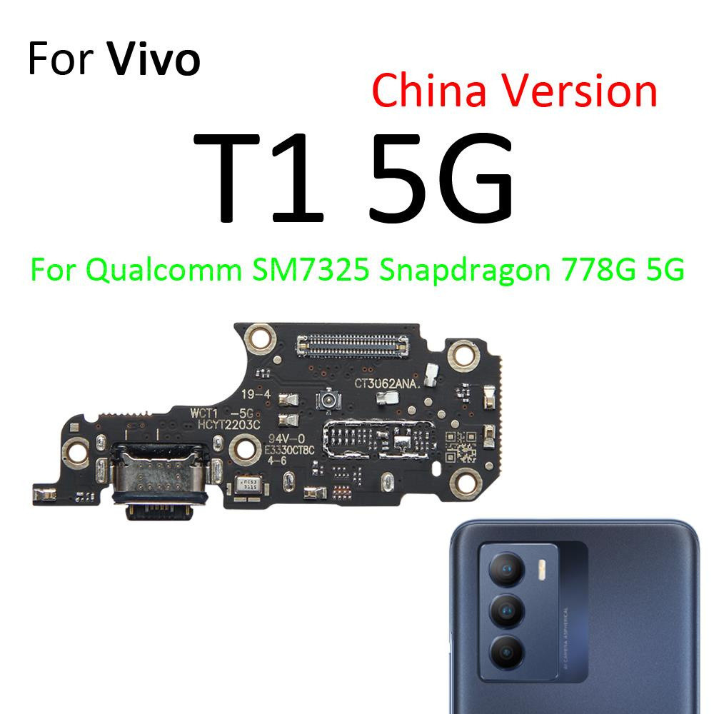 สําหรับ Vivo T1 T1x T2x 4G 5G Charger Dock USB ชาร์จพอร์ตปลั๊กไมโครโฟน Flex Cable