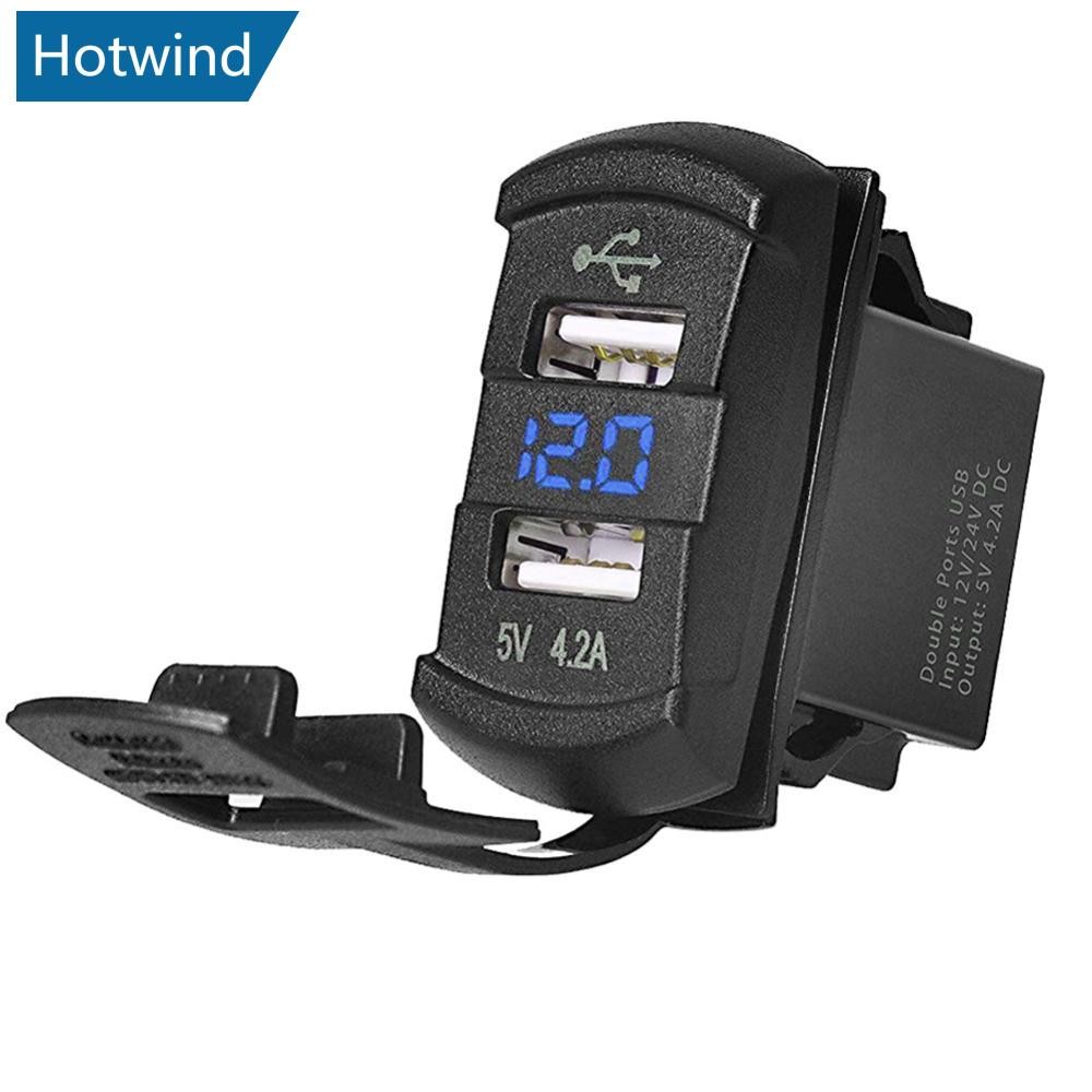 HW 5V 4.2A Universal LED Car Charger สวิตช์ USB คู่สําหรับเรือ UTV ATV D2I7