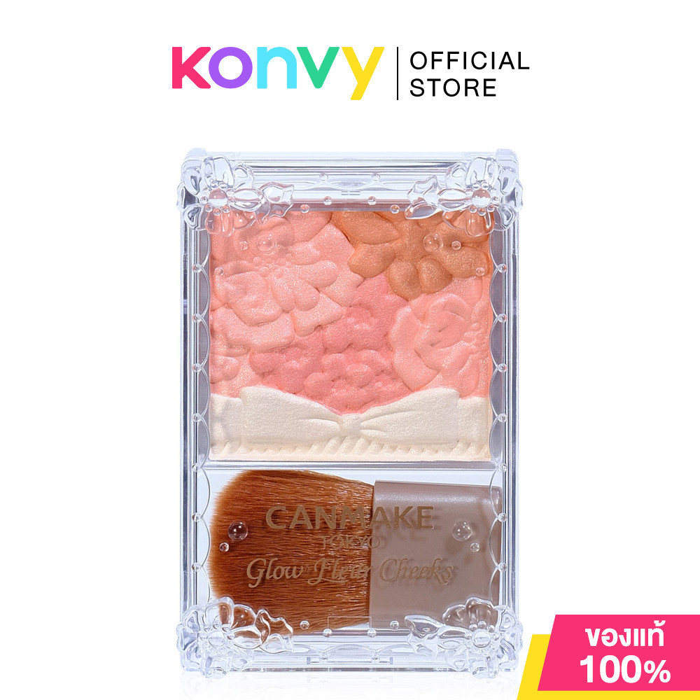 Canmake Glow Fleur Cheeks แคนเมค บลัชเนื้อฝุ่นโปร่งแสง ผสมผงไข่มุก รูปที่ 4