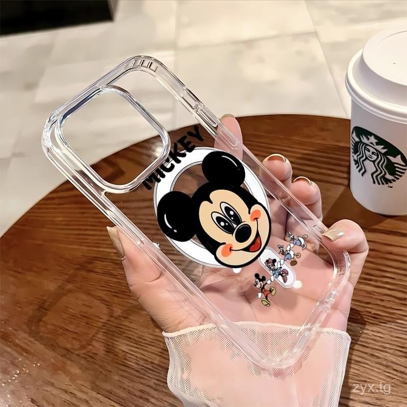 สำหรับเคสโทรศัพท์ iPhone 11 12 13 14 15 16Plus 11Pro 13Pro 11 12 13 14 15 16PRO MAX เคสแม่เหล็กใส ลา