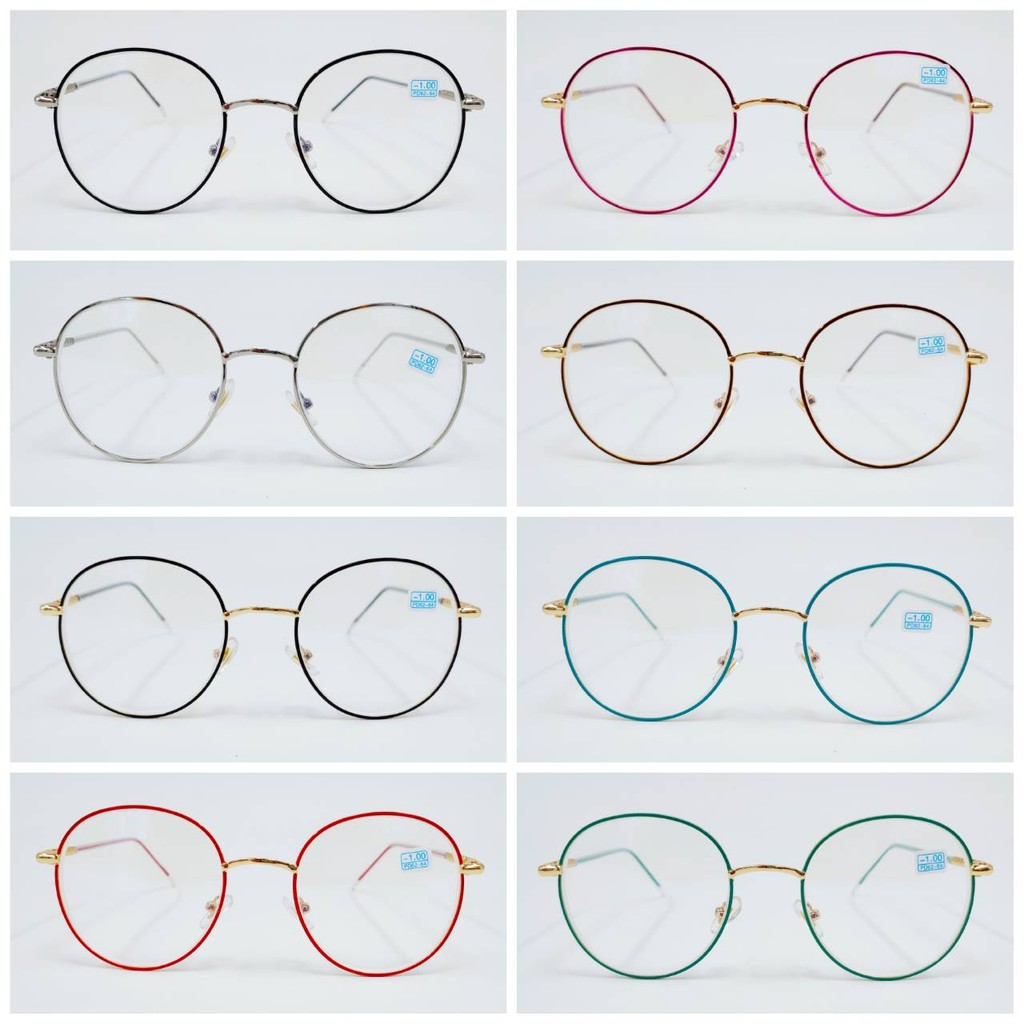 แว่นสายตาสั้น -0.50 ถึง -4.00 เลนส์บลูบล็อก กรองแสงสีฟ้า ใส่สบาย น้ำหนักเบา ป้องกันแสงคอม แว่นกรองแส