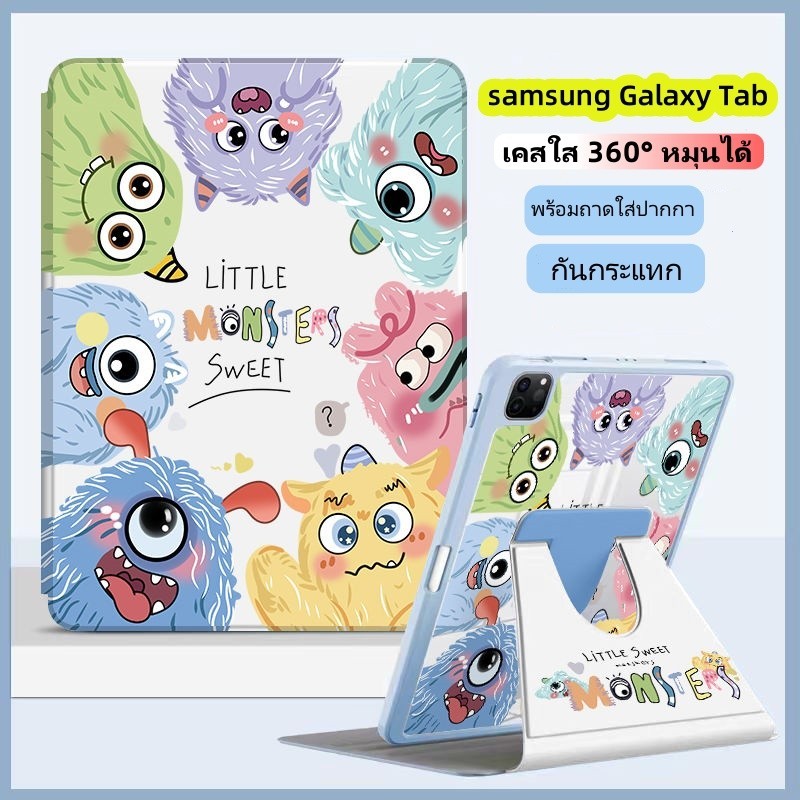 เคส samsung สําหรับ Galaxy tab a9 S10 FE S10+ S9 S9FE S8 A9+ S6 Lite S7+ S8+ A8หมุนพร้อมที่ใส่ดินสอสมาร์ทสําหรับแท็บเล็ต