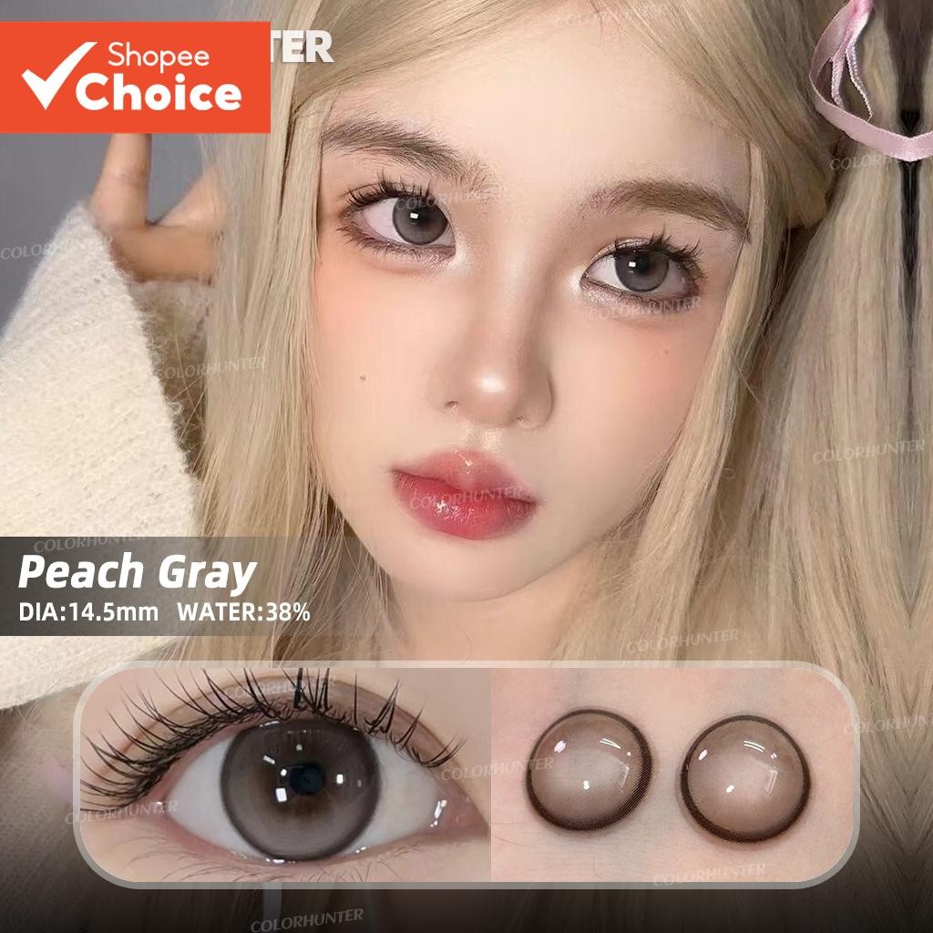 Colorhunter คอนแทคเลนส์ 2 ชิ้น คอนแทคเลนส์สีดํา G2 Black สําหรับ 1 ปีใช้ 14.2 มม.0-5.00 องศา