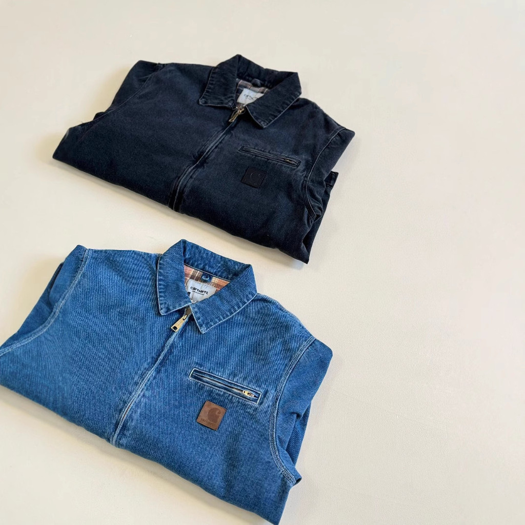 5OZP CARHARTT Heavyweight Denim Jacket Vintage Workwear Loose Coat Couple Style