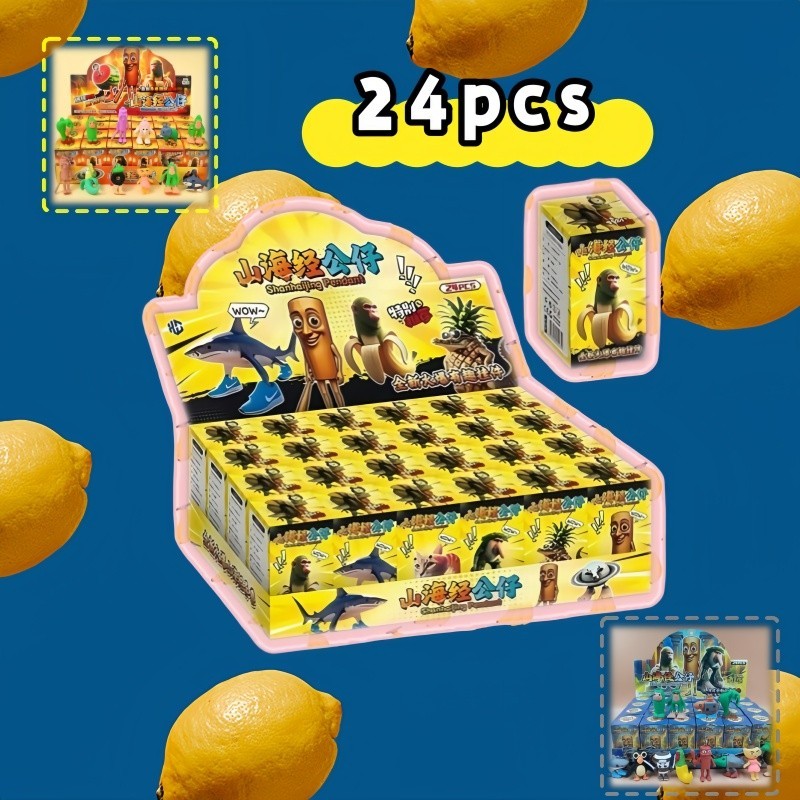 คาปิบาระกล่องสุ่ม24ชิ้น พวงกุญแจจี้โมเดลน่ารักBrainrotKeychain รูปแบบการ์ตูน กล่องของขวัญตาบอด พวงกุญแจตุ๊กตา เซอร์ไพรส์