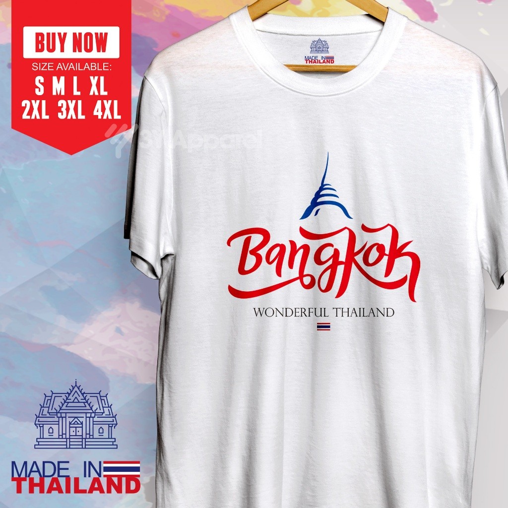 THAILAND เสื้อยืด, BANGKOK HOLIDAY SOUVENIS, TUKUK AROUND ASIA, PREMIUM WORLD, เสื้อยืดสีขาว EDITION