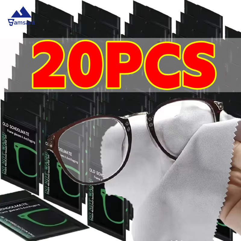 20 ชิ้น Professional Fog-Resistant ผ้าทําความสะอาด | ผ้าทําความสะอาดเลนส์ไมโครไฟเบอร์ป้องกันหมอก,วัสดุหนังนิ่มสําหรับแว่นตา/หน้าจอโทรศัพท์/เลนส์กล้อง