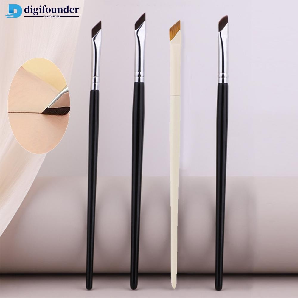 DIGIFOUNDER 2 ชิ้นอัพเกรด Blade Eyeliner Brush Ultra Thin Fine Angle Flat Eyebrow Brush Under The Ey