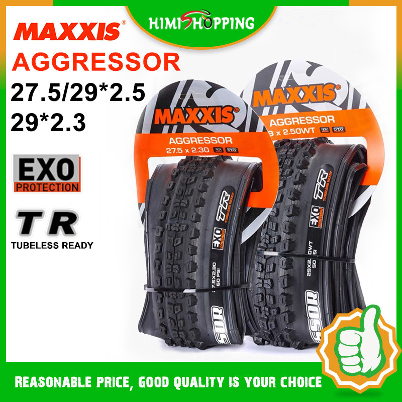 READY STOCK1PC MAXXIS AGGRESSOR EXO TR tyres MTB จักรยานยาง Tubeless 27.5/29 * 2.5 29 * 2.3 พับสูญญากาศป้องกันการเจาะความเร็วลดยางขี่จักรยานอุปกรณ์เสริม