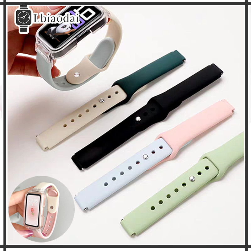PCกรณี สายซิลิโคน for Smartwatch Huawei Band 10 9 8 / NFC แถบป้องกันหน้าจอแข็งแบบโปร่งใส