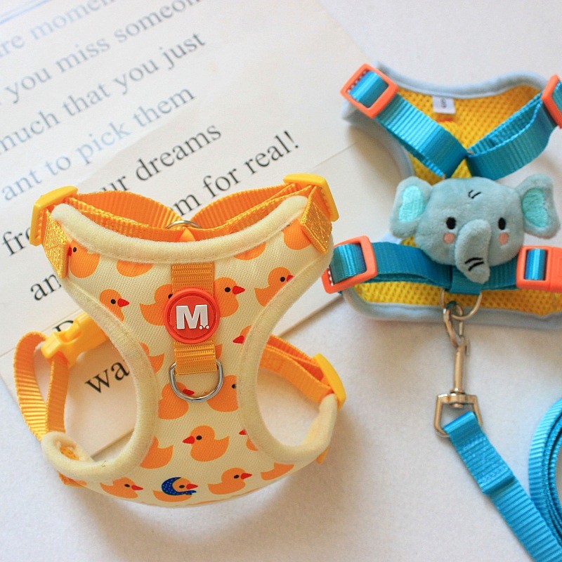 สัตว์เลี้ยง Teddy Bichon Cat Puppy Dog Walking Rope Traction Rope Dog Chain Small Puppies Outing Chest Strap Set