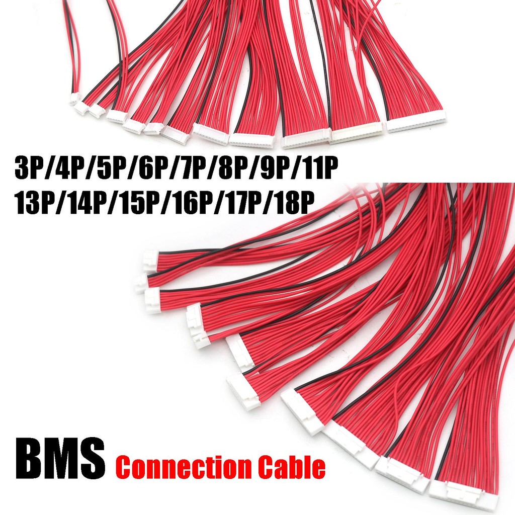 4P-18P BMS Balance Cable 2.0 มม.2.54 มม.แบตเตอรี่ลิเธียมป้องกันการเชื่อมต่อลวด PIN 4S ~ 17S 4P 5P 7P