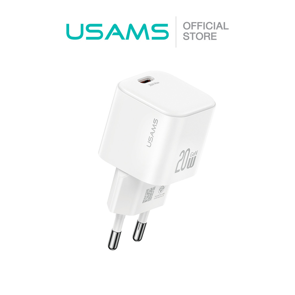 USAMS CC313 หัวชาร์จเร็ว ช่องชาร์จ Type-C 20W GaN Mini Fast Charger Adapter