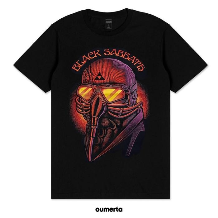 เสื้อยืด BLACK SABBATH BAND T-SHIRT - BLACK SABBATH MASK TSHIRT - L แขนสั้น