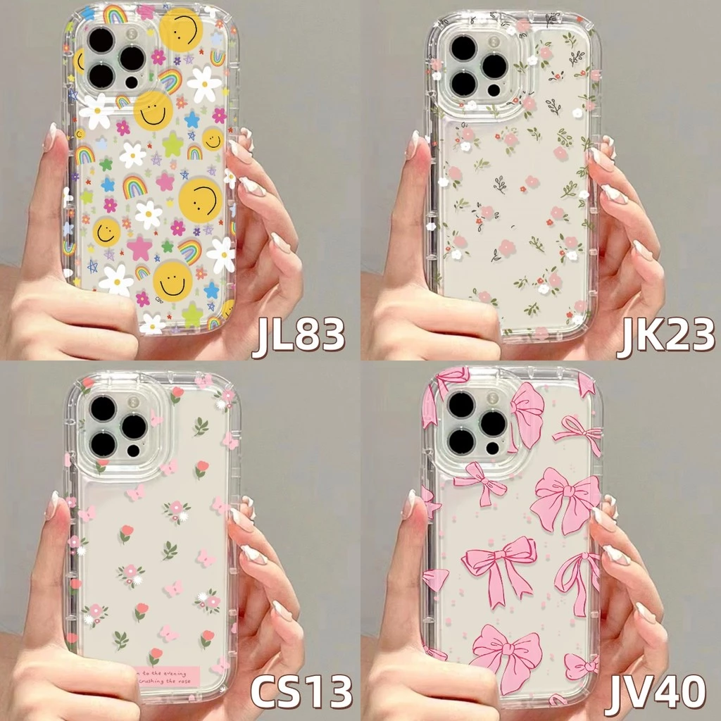 ดอกไม้ เคสไอโฟน เคส For iPhone 11 13 16 15 12 14 Pro Max XR 6 7 8 Plus พสัส XS Max เคสใส เคสลายการ์ตูน เคสทรศัพท์