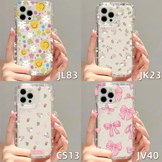 ดอกไม้ เคสไอโฟน เคส For iPhone 11 13 16 15 12 14 Pro Max XR 6 7 8 Plus พสัส XS Max เคสใส เคสลายการ์ตูน เคสทรศัพท์