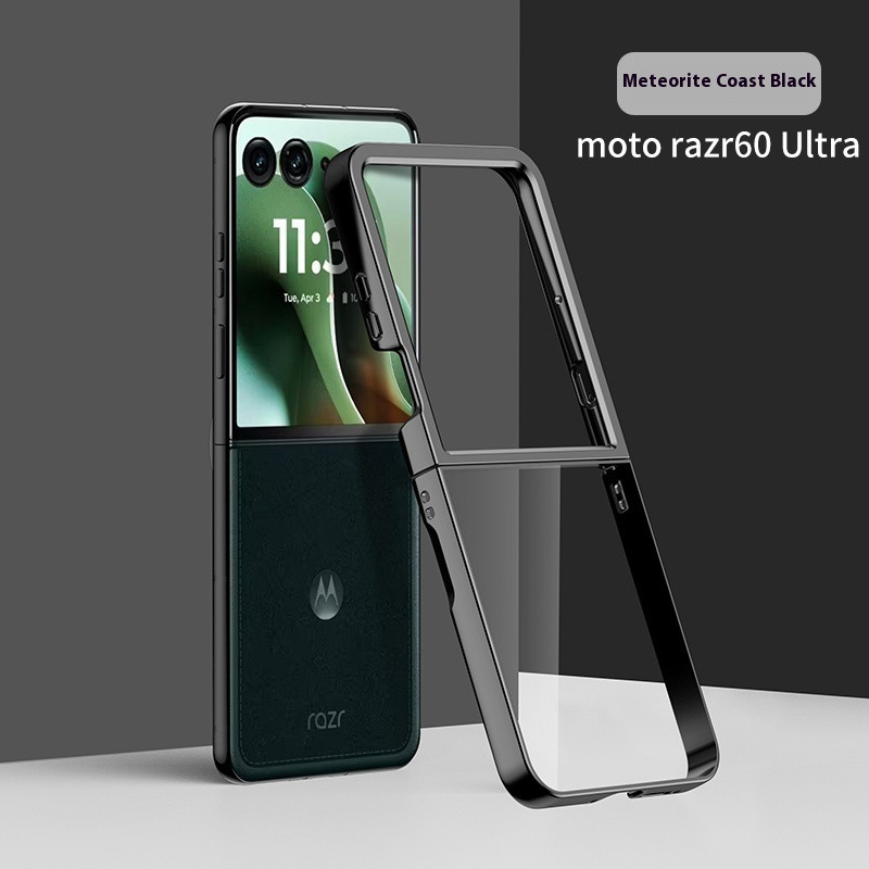 Electroplated โปร่งใสพลาสติกแข็งพับเคสโทรศัพท์สําหรับ Motorola RAZR 60 Ultra 60 Pro 50 Ultra Razr 40 Ultra 60 50 กันกระแทก Clear ฝาหลัง