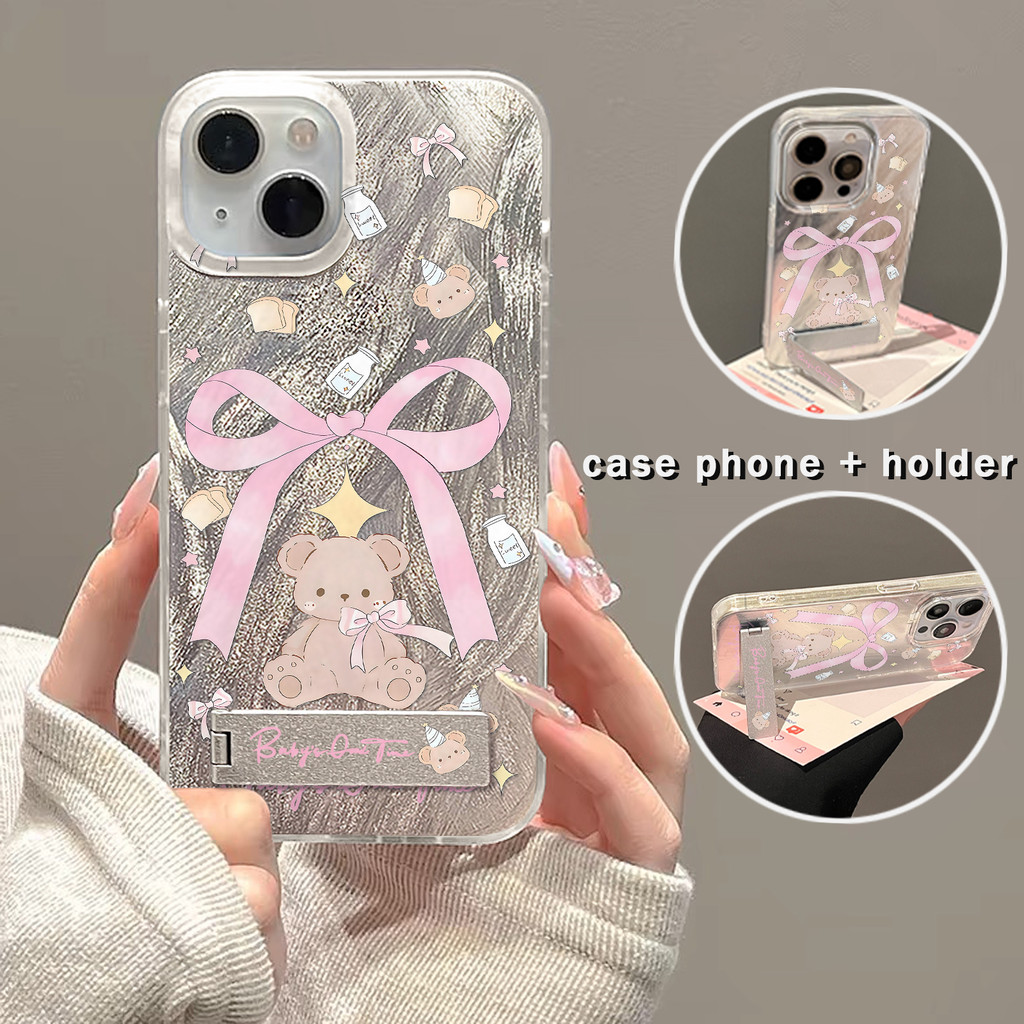 ที่วางโทรศัพท์ เคสใช้ได้กับ OPPO realme C67 C20 C15 softcase กันลื่นฝาครอบป้องกันหมี Realme8 PRO 9i 