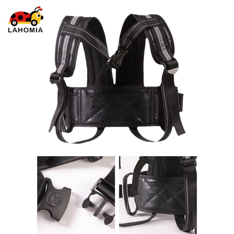 ลาโฮเมีย เด็กเข็มขัดนิรภัยรถจักรยานยนต์แบบพกพาพร้อมหัวเข็มขัดสําหรับเด็ก 3-12 ปี